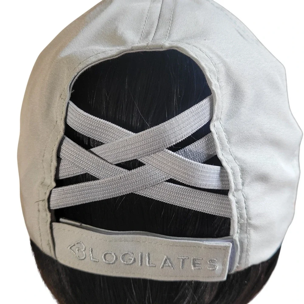 Blogilates Pastel Green Criss Cross Back Ponytail Hat‎ Moon Leaf Logo Women